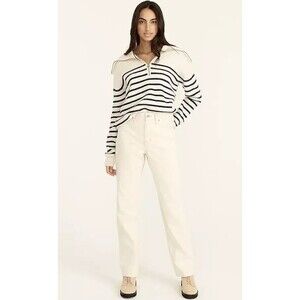 J.Crew 25 Slouchy Boyfriend Jean In Ecru Denim High Rise 100% Cotton Beige NWT
